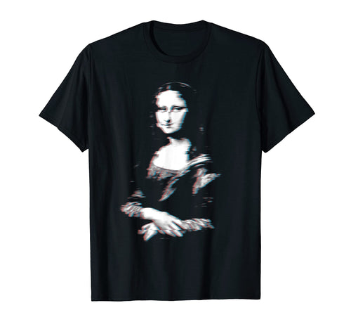 Mona Lisa Glitch Vaporwave Aesthetic Art T-Shirt - Graphic Print for Adults - T-Shirt, Sweatshirt, Hoodie