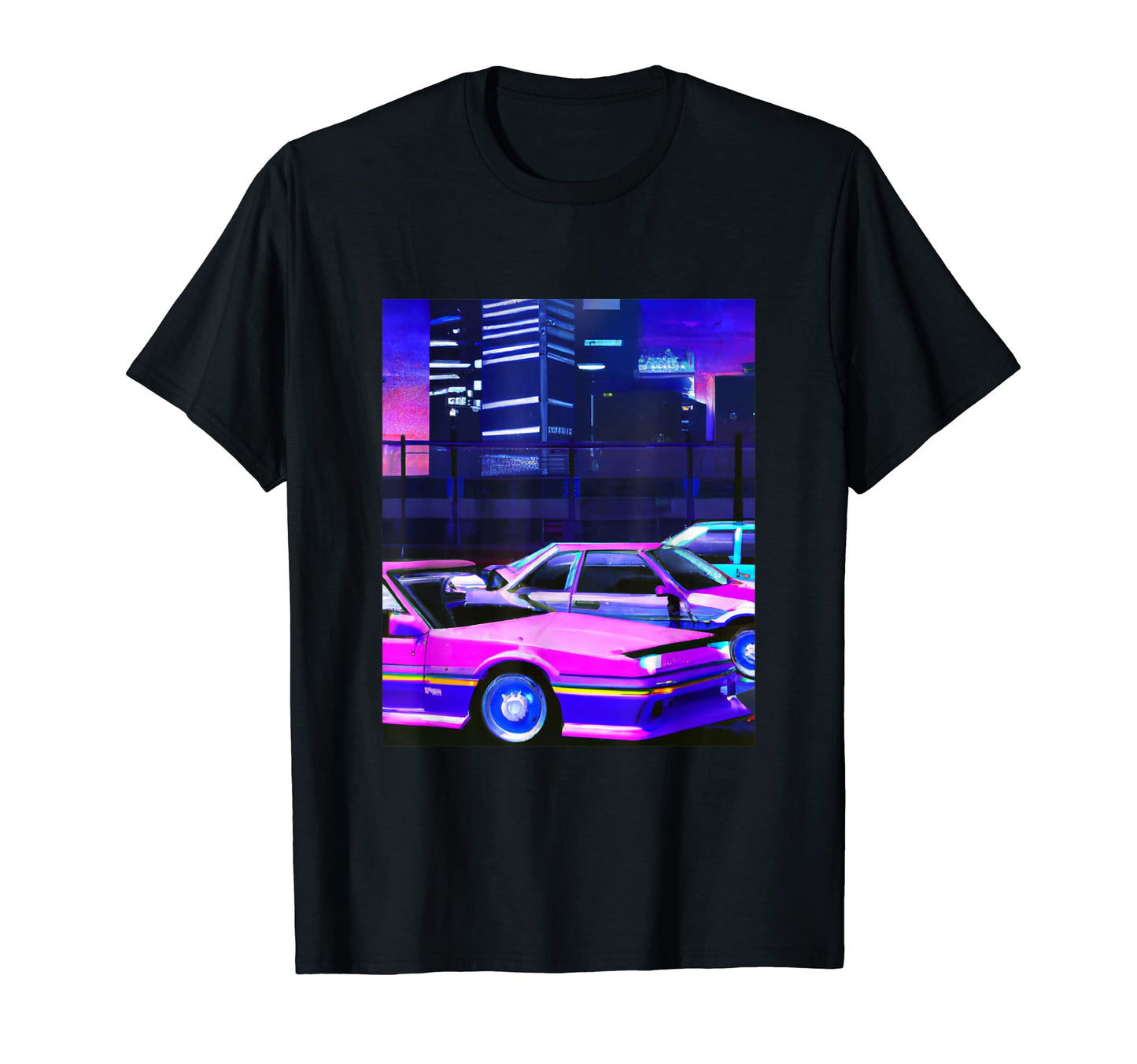 Vaporwave Car Synthwave City T-Shirt - Streetwear Style Men Women - T-Shirt, Sweatshirt, Hoodie