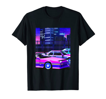 Vaporwave Car Synthwave City T-Shirt - Streetwear Style Men Women - T-Shirt, Sweatshirt, Hoodie
