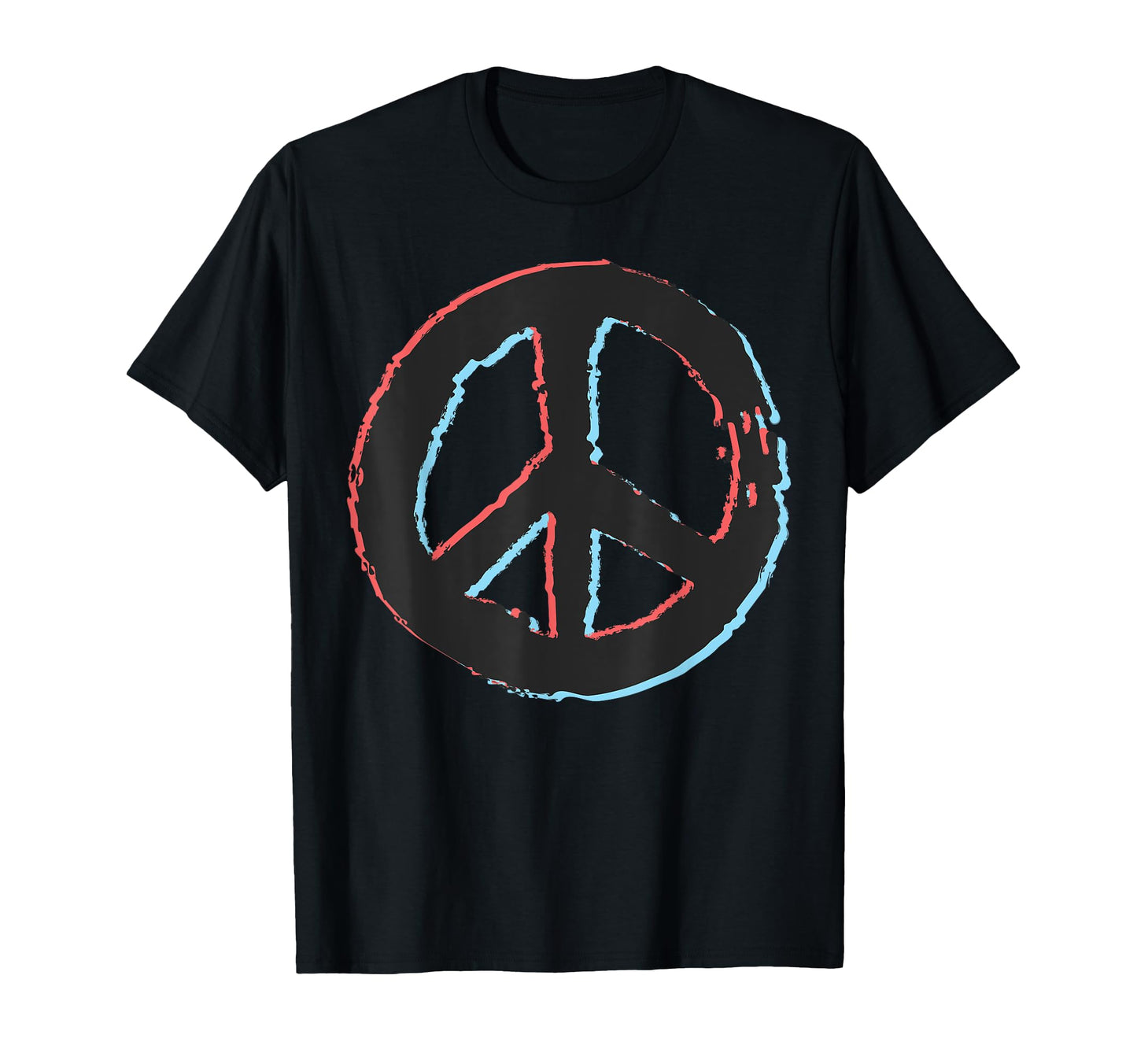 Peace Sign Love 60S 70S Trippy Hippie T-Shirt - Unique Graphic for Adults - T-Shirt, Sweatshirt, Hoodie