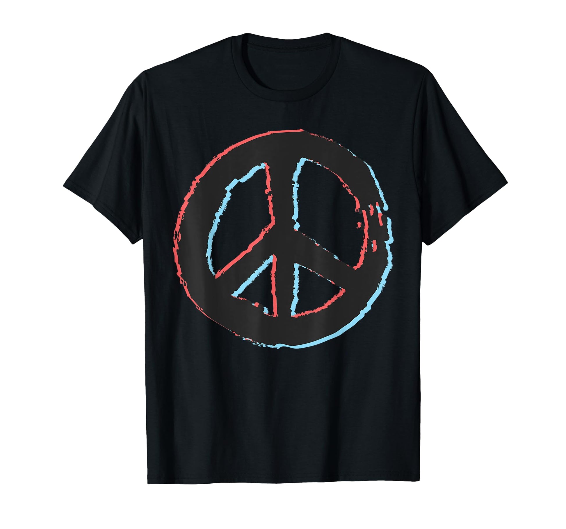 Peace Sign Love 60S 70S Trippy Hippie T-Shirt - Unique Graphic for Adults - T-Shirt, Sweatshirt, Hoodie