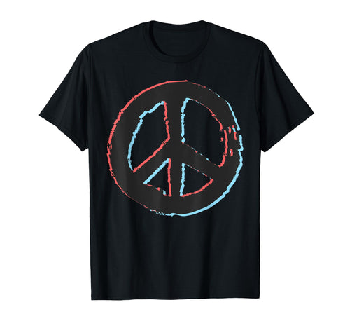 Peace Sign Love 60S 70S Trippy Hippie T-Shirt - Unique Graphic for Adults - T-Shirt, Sweatshirt, Hoodie