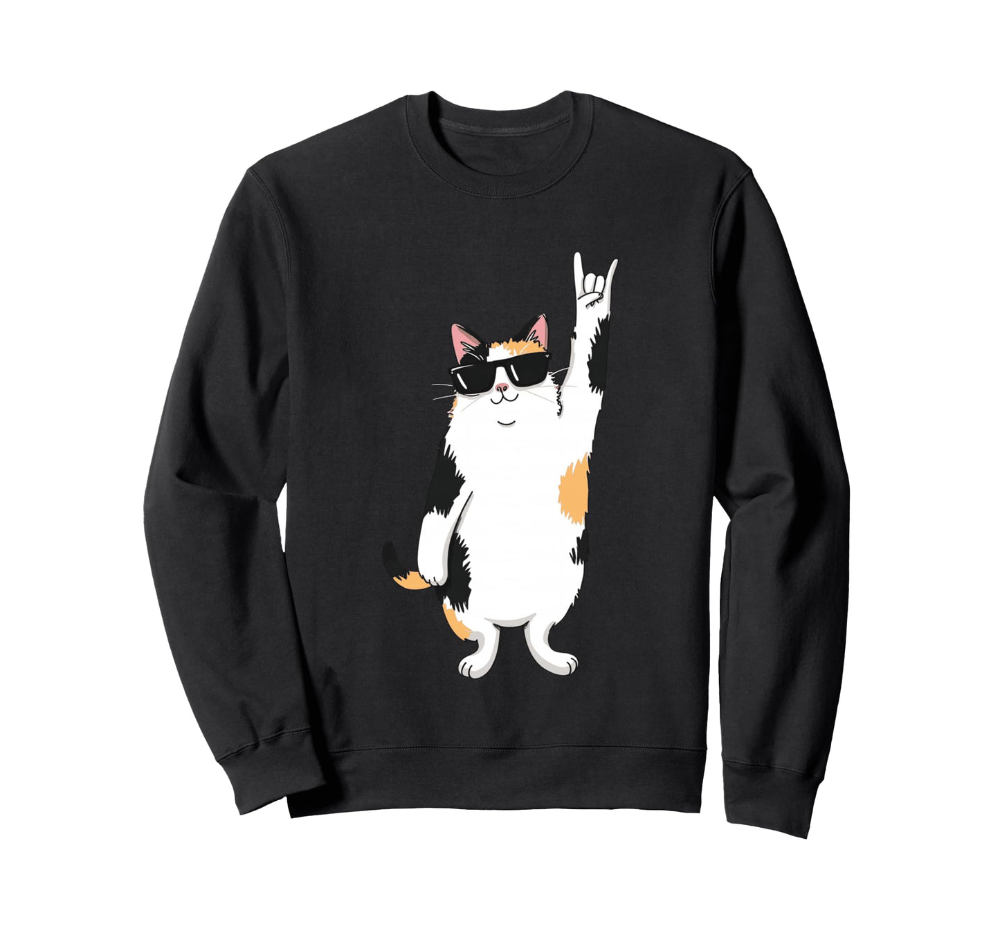 Cat Sunglasses Rock Funny Animal Sweatshirt - Novelty Apparel Unisex - T-Shirt, Sweatshirt, Hoodie