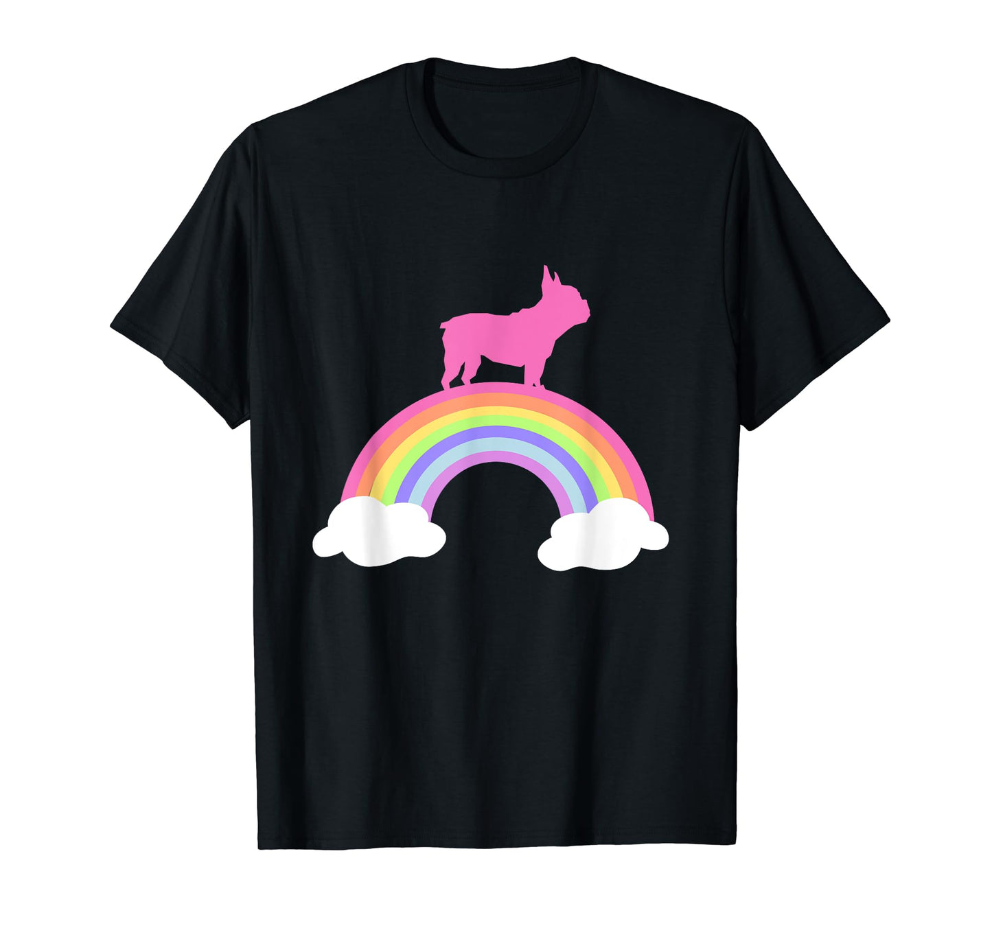 French Bulldog Rainbow T-Shirt - Fun Novelty Design for Adults - T-Shirt, Sweatshirt, Hoodie