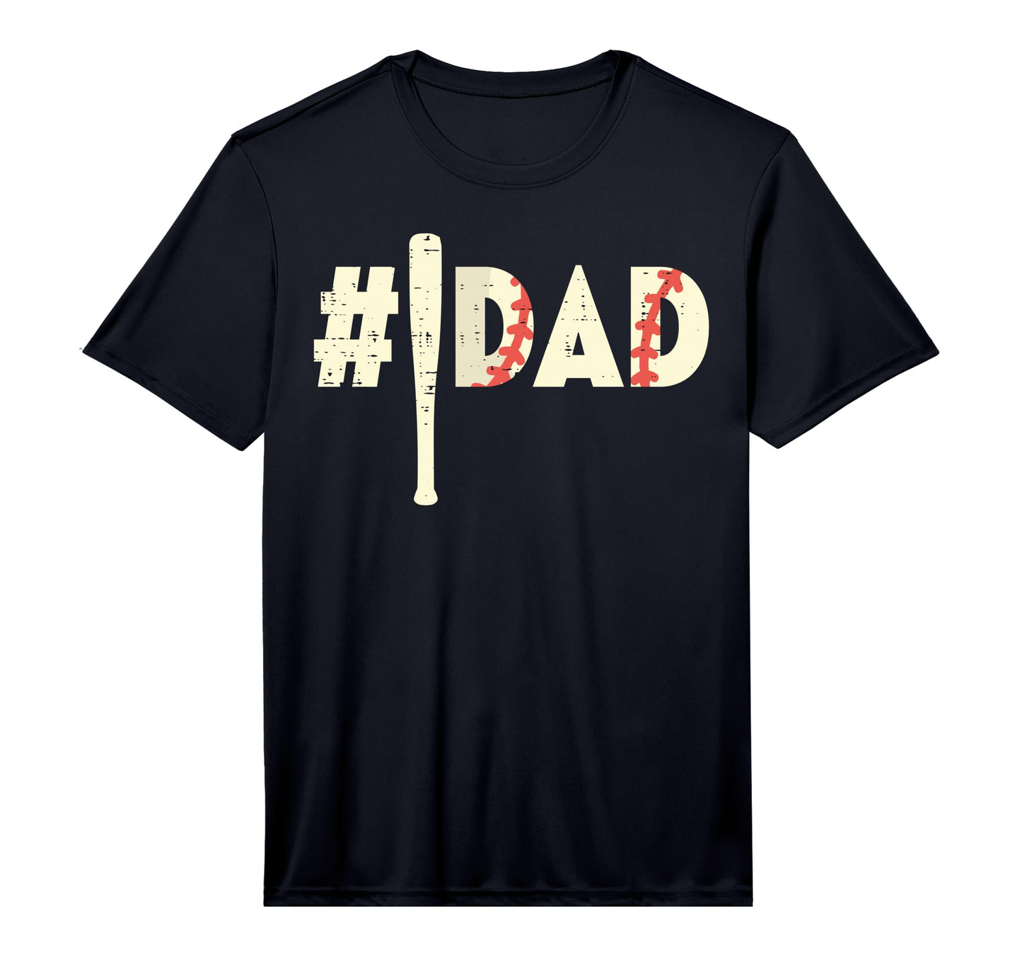 Mens Fathers Day Hashtag Baseball Bat T-Shirt - Minimalist Print Men Women - T-Shirt, Sweatshirt, Hoodie