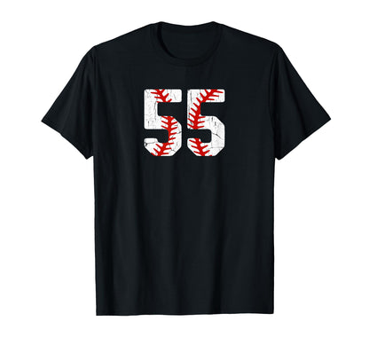 Baseball Player Jersey Number 55 55 Proud T-Shirt - Trendy Graphic Unisex - T-Shirt, Sweatshirt, Hoodie