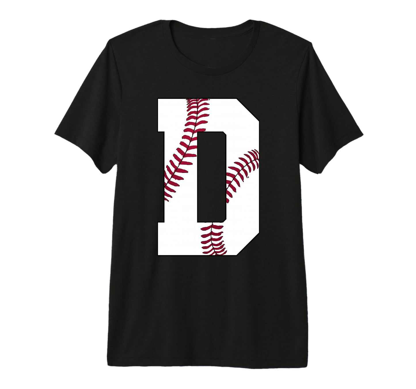 D Baseball Initial Personalized Letter T-Shirt - Aesthetic Graphic Unisex - T-Shirt, Sweatshirt, Hoodie
