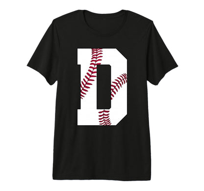 D Baseball Initial Personalized Letter T-Shirt - Aesthetic Graphic Unisex - T-Shirt, Sweatshirt, Hoodie