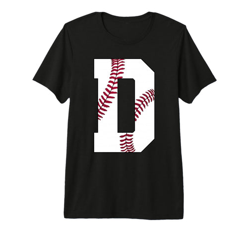 D Baseball Initial Personalized Letter T-Shirt - Aesthetic Graphic Unisex - T-Shirt, Sweatshirt, Hoodie
