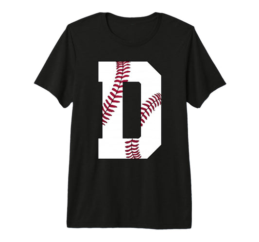 D Baseball Initial Personalized Letter T-Shirt - Aesthetic Graphic Unisex - T-Shirt, Sweatshirt, Hoodie