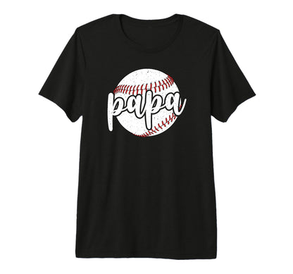 Mens Papa Proud Baseball Papa Baseball T-Shirt - Custom Art Print Unisex - T-Shirt, Sweatshirt, Hoodie