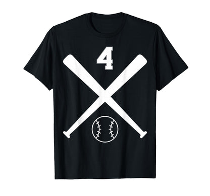 Baseball Softball Number 4 T-Shirt - Trendy Graphic Unisex - T-Shirt, Sweatshirt, Hoodie