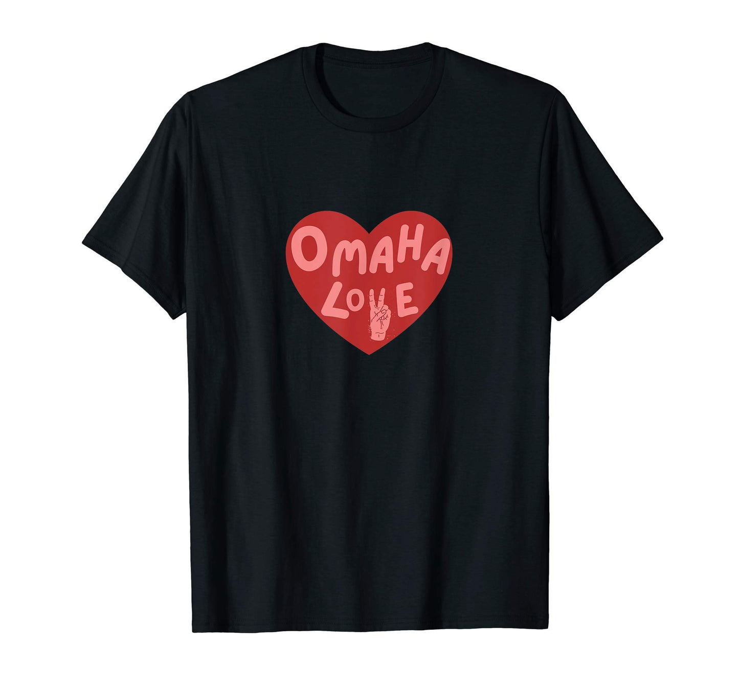 Omaha Love Omaha Love Heart Peace T-Shirt - Trendy Graphic Men Women - T-Shirt, Sweatshirt, Hoodie