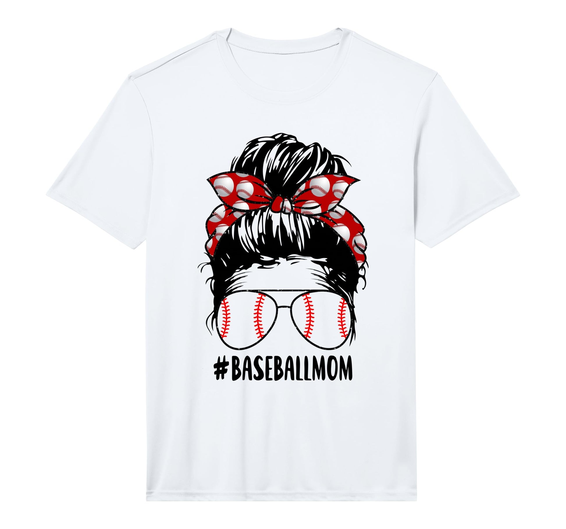 Baseball Mom Hair Baseball Sunglasses T-Shirt - Novelty Apparel Unisex - T-Shirt, Sweatshirt, Hoodie