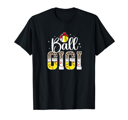 Ball Gigi Leopard Baseball Softball T-Shirt - Unique Graphic Men Women - T-Shirt, Sweatshirt, Hoodie