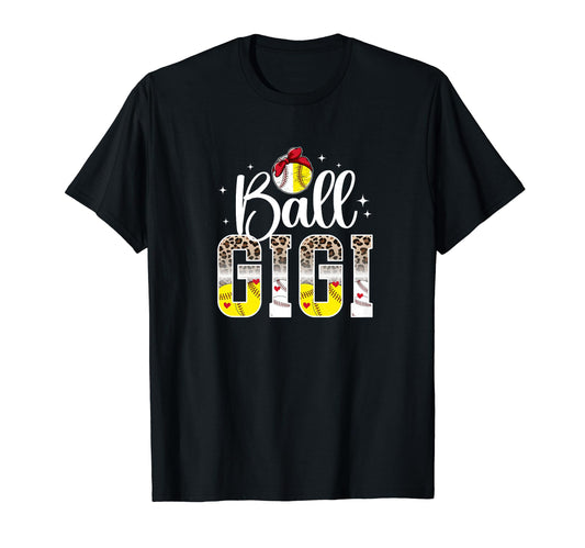 Ball Gigi Leopard Baseball Softball T-Shirt - Unique Graphic Men Women - T-Shirt, Sweatshirt, Hoodie