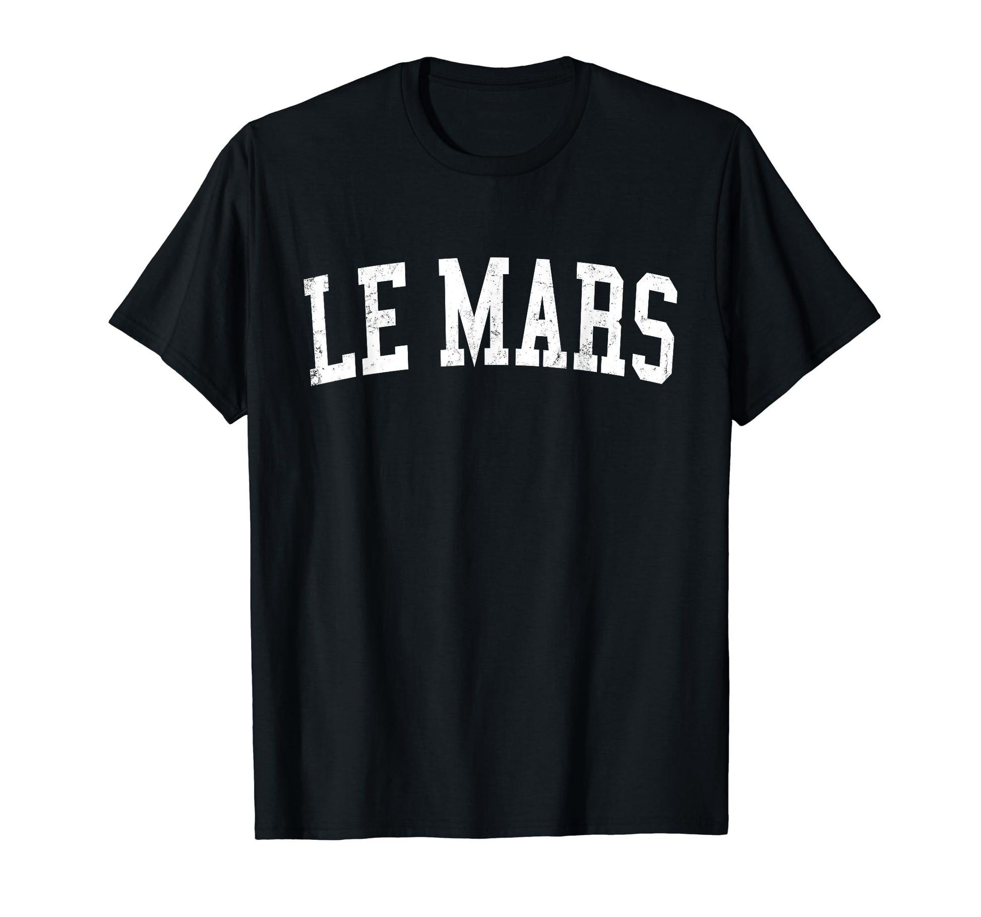 Le Mars Ia Distressed White Varsity T-Shirt - Aesthetic Graphic Men Women - T-Shirt, Sweatshirt, Hoodie