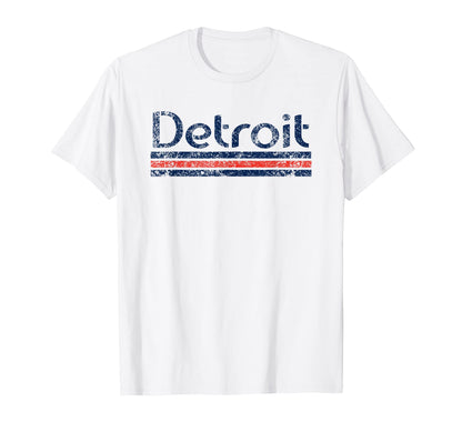 Detroit Michigan Weathered Stripe T-Shirt - Minimalist Print Unisex - T-Shirt, Sweatshirt, Hoodie