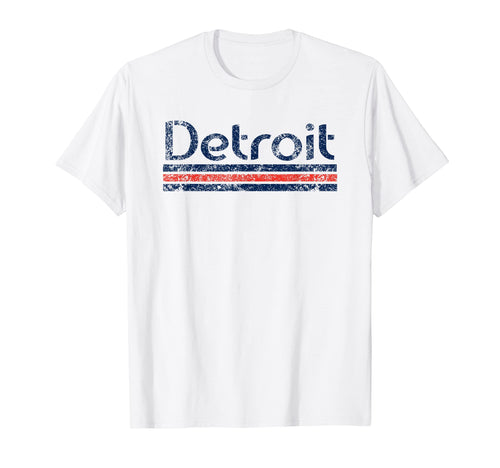 Detroit Michigan Weathered Stripe T-Shirt - Minimalist Print Unisex - T-Shirt, Sweatshirt, Hoodie