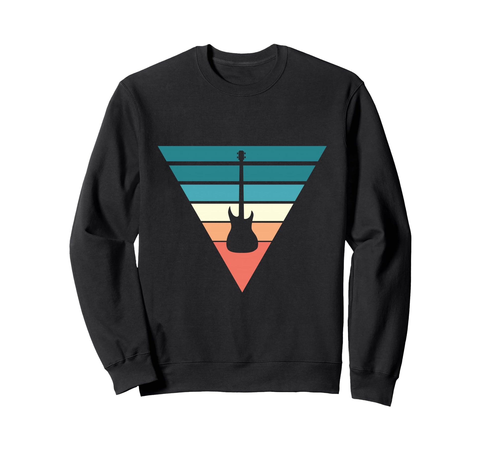 Guitar Sunset Triangle Vibes Sweatshirt - Fun Novelty Design Men Women - T-Shirt, Sweatshirt, Hoodie