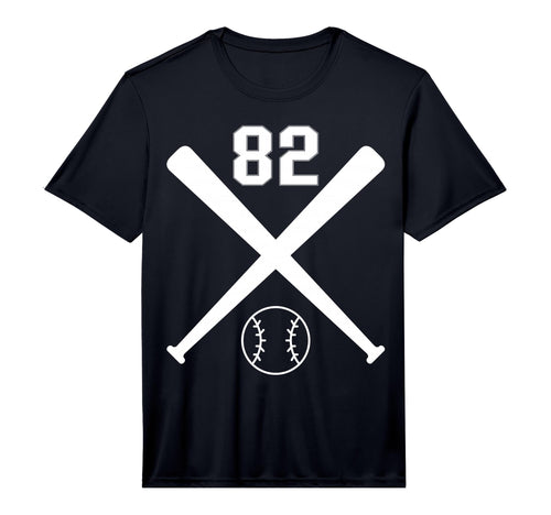 Baseball Softball Number 82 Performance T-Shirt - Trendy Graphic for Adults - T-Shirt, Sweatshirt, Hoodie