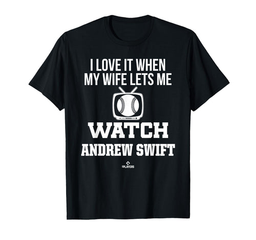 My Wife Lets Me Watch Andrew Swift T-Shirt - Minimalist Print Unisex - T-Shirt, Sweatshirt, Hoodie