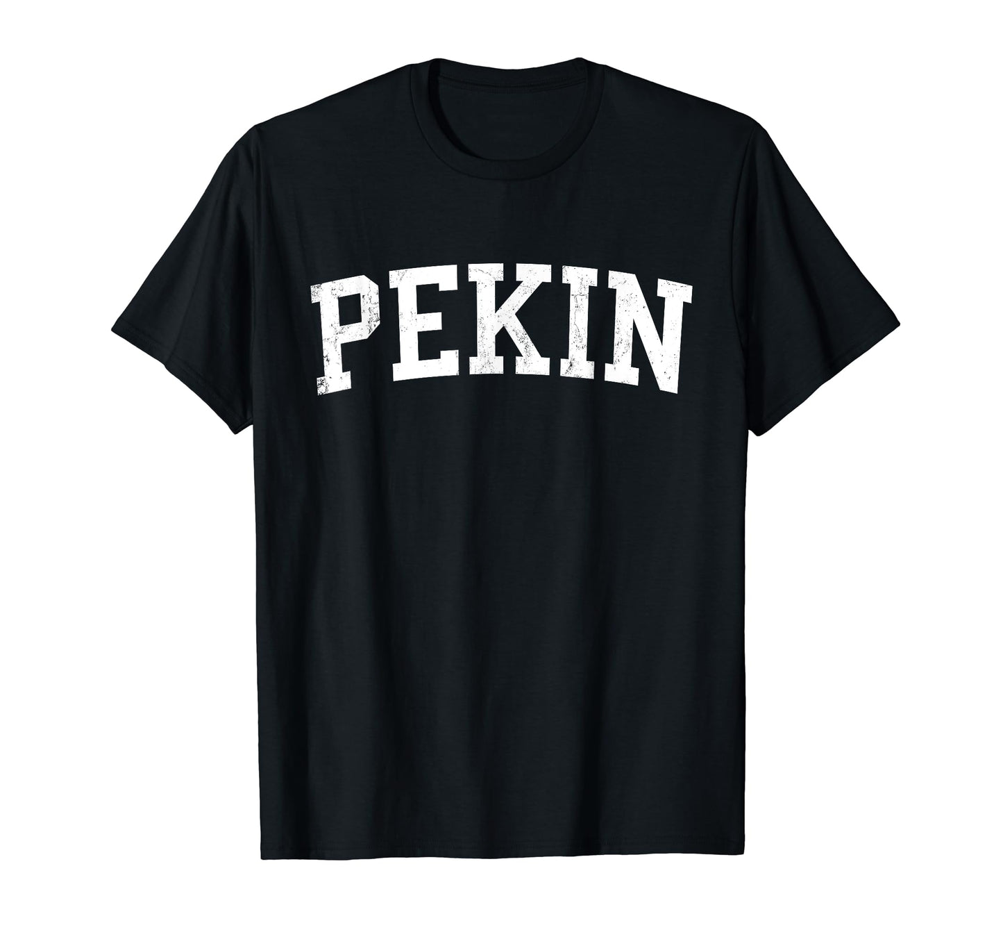 Pekin Il Distressed White Varsity T-Shirt - Aesthetic Graphic Unisex - T-Shirt, Sweatshirt, Hoodie