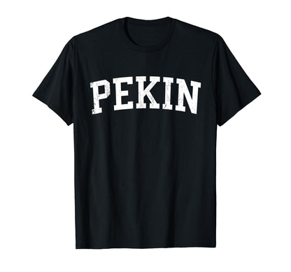 Pekin Il Distressed White Varsity T-Shirt - Aesthetic Graphic Unisex - T-Shirt, Sweatshirt, Hoodie