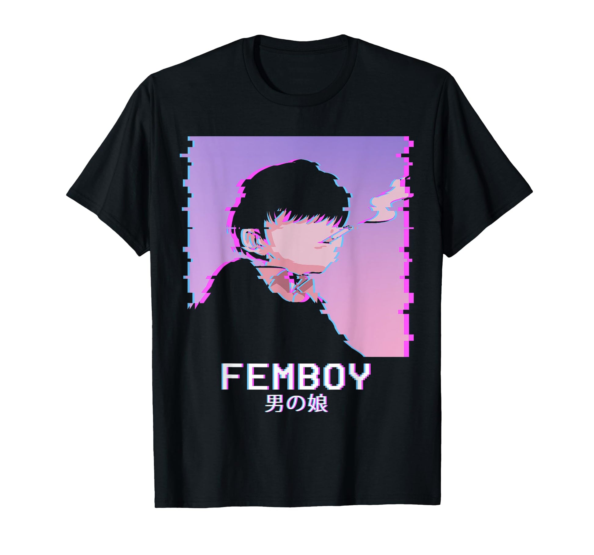 Femboy Japanese Emo Vaporwave T-Shirt - Custom Art Print Men Women - T-Shirt, Sweatshirt, Hoodie