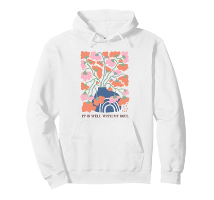 Abstract Floral Vase Rainbow Serenity Art Hoodie - Aesthetic Graphic Unisex - T-Shirt, Sweatshirt, Hoodie