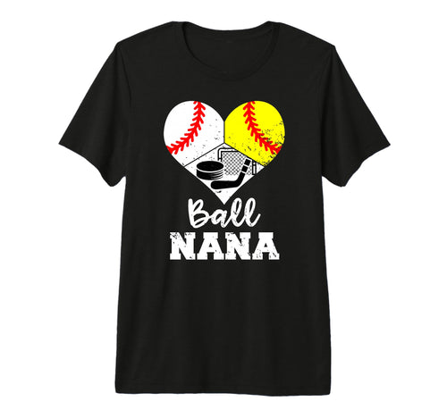 Ball Nana Heart Funny Baseball T-Shirt - Minimalist Print for Adults - T-Shirt, Sweatshirt, Hoodie