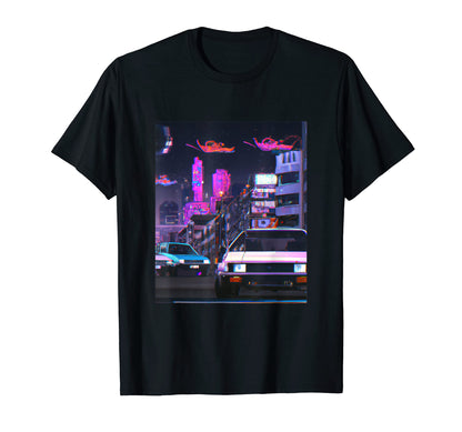 Vaporwave Car Synthwave City Vaporwave T-Shirt - Streetwear Style Unisex - T-Shirt, Sweatshirt, Hoodie