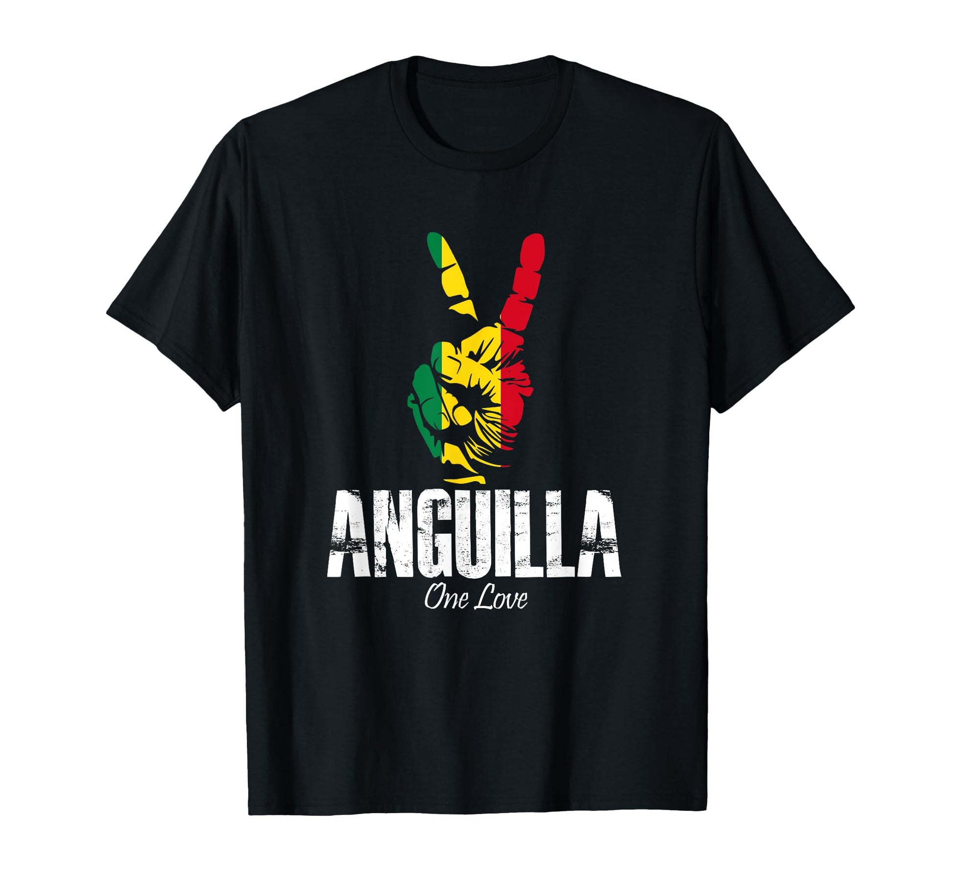 One Love Anguilla Peace Sign Anguillan T-Shirt - Graphic Print for Adults - T-Shirt, Sweatshirt, Hoodie