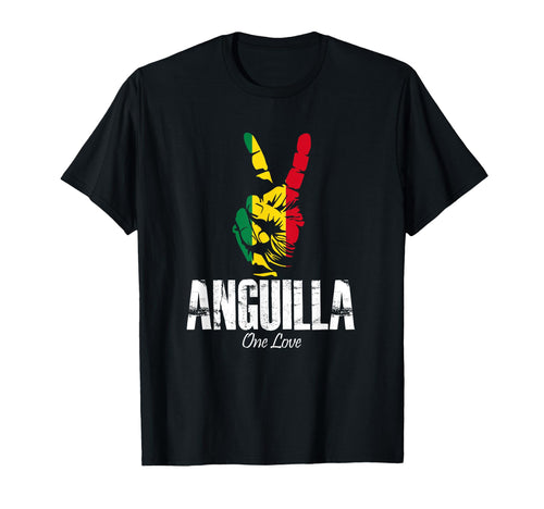 One Love Anguilla Peace Sign Anguillan T-Shirt - Graphic Print for Adults - T-Shirt, Sweatshirt, Hoodie