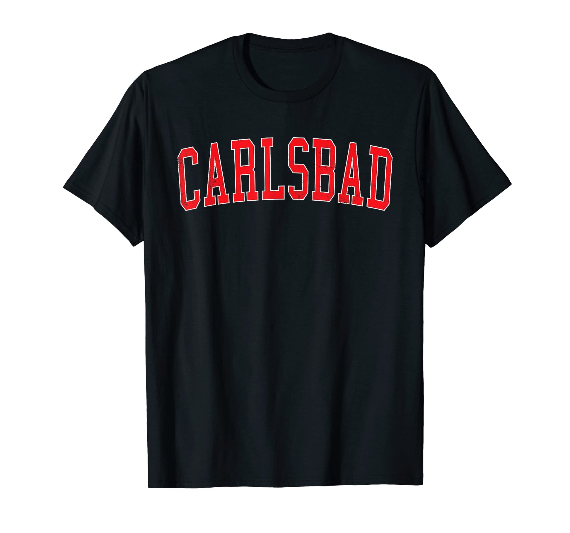 Carlsbad Ca Varsity Red Text T-Shirt - Streetwear Style for Adults - T-Shirt, Sweatshirt, Hoodie