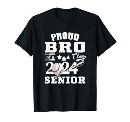 Proud Brother Baseball Senior 2024 T-Shirt - Novelty Apparel Unisex - T-Shirt, Sweatshirt, Hoodie