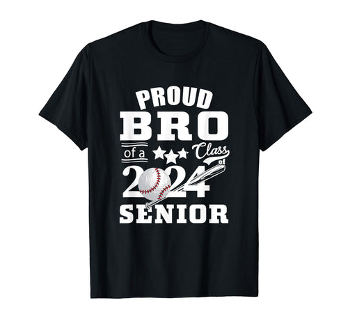 Proud Brother Baseball Senior 2024 T-Shirt - Novelty Apparel Unisex - T-Shirt, Sweatshirt, Hoodie