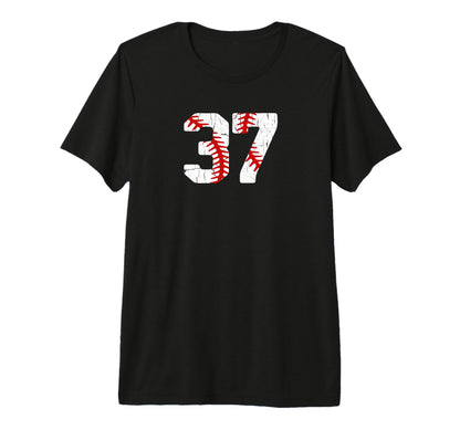 Baseball Player Jersey Number 37 37 T-Shirt - Trendy Graphic Men Women - T-Shirt, Sweatshirt, Hoodie