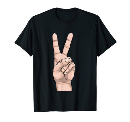 Peace Hand Sign Funny Sunset Peace Love T-Shirt - Unique Graphic Men Women - T-Shirt, Sweatshirt, Hoodie