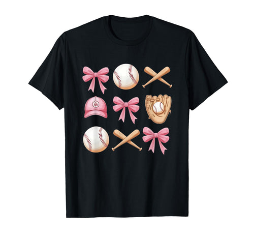 Baseball Coquette Bow Mom Sister T-Shirt - Aesthetic Graphic Unisex - T-Shirt, Sweatshirt, Hoodie