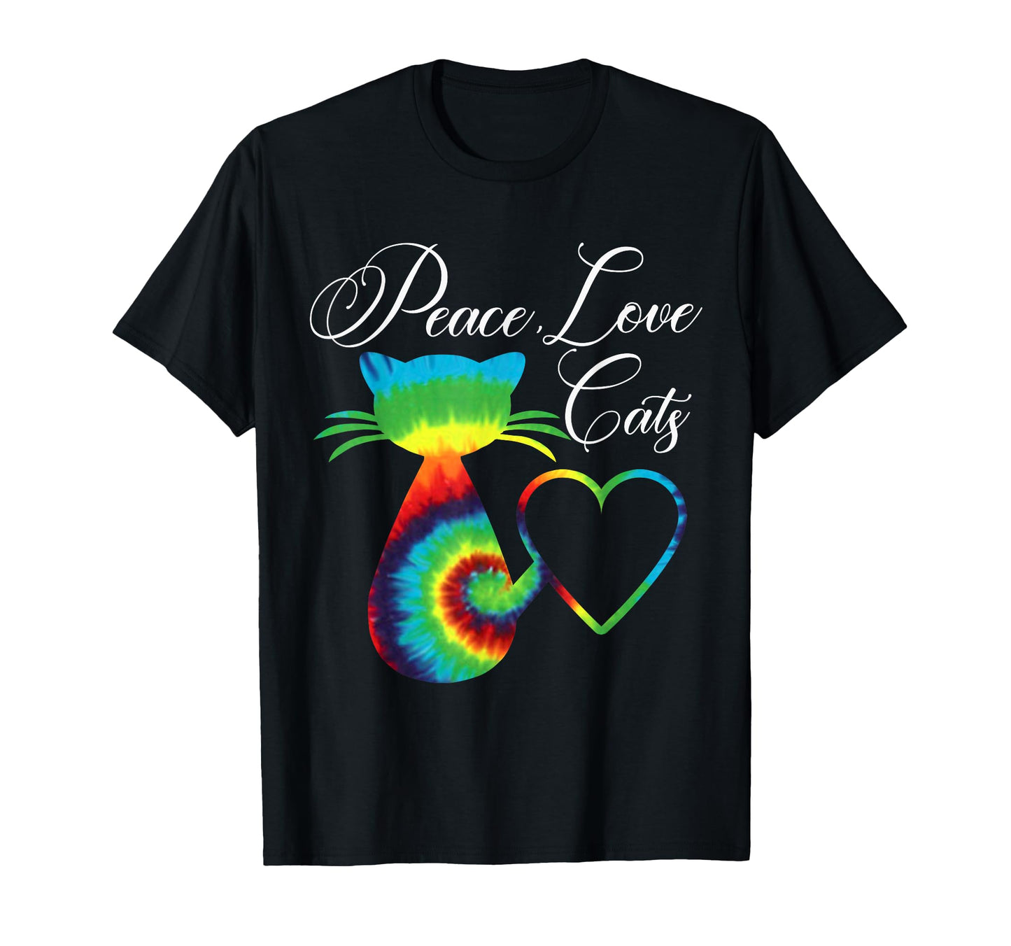 Tie Dye Cat Gifts Cat Lovers Peace Love T-Shirt - Unique Graphic Men Women - T-Shirt, Sweatshirt, Hoodie