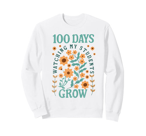 100 Days School Teacher Growing Boho Sweatshirt - Graphic Print for Adults - T-Shirt, Sweatshirt, Hoodie