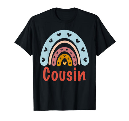 Cousin Birthday Rainbow Boho T-Shirt - Casual Everyday Wear Men Women - T-Shirt, Sweatshirt, Hoodie