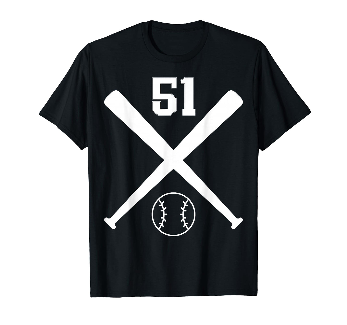 Baseball Softball Number 51 T-Shirt - Graphic Print for Adults - T-Shirt, Sweatshirt, Hoodie
