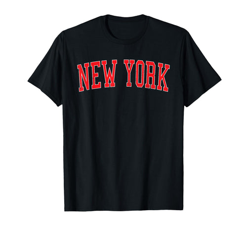 New York Ny Varsity Red Text T-Shirt - Graphic Print for Adults - T-Shirt, Sweatshirt, Hoodie