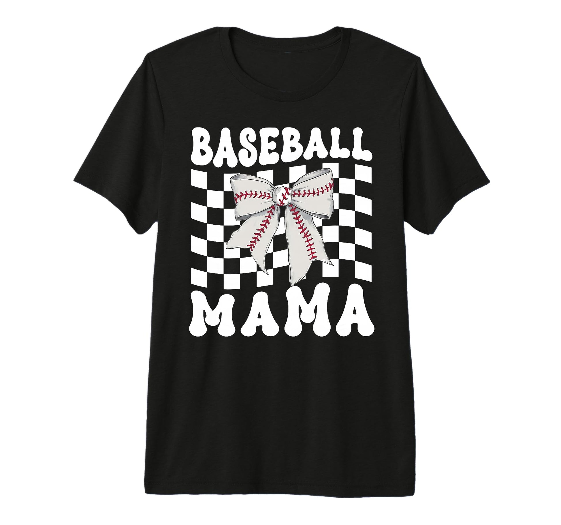 Baseball Mama Coquette Bow Game Day T-Shirt - Custom Art Print Unisex - T-Shirt, Sweatshirt, Hoodie