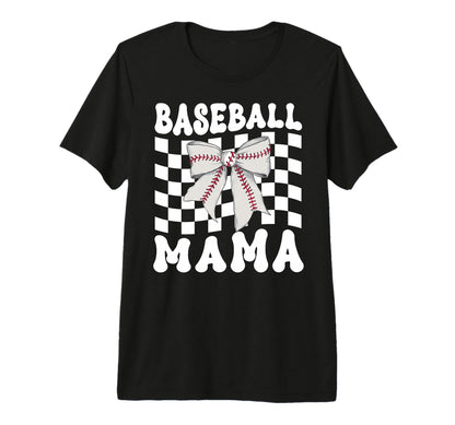 Baseball Mama Coquette Bow Game Day T-Shirt - Custom Art Print Unisex - T-Shirt, Sweatshirt, Hoodie