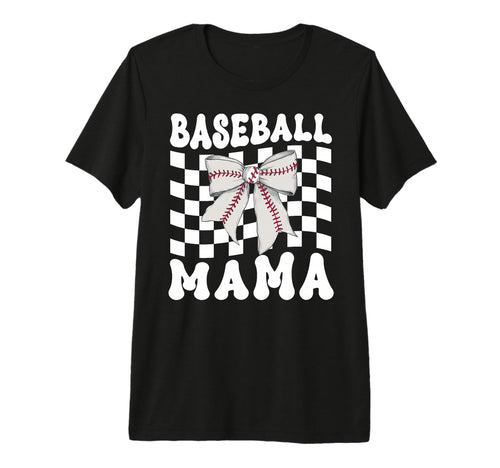 Baseball Mama Coquette Bow Game Day T-Shirt - Custom Art Print Unisex - T-Shirt, Sweatshirt, Hoodie