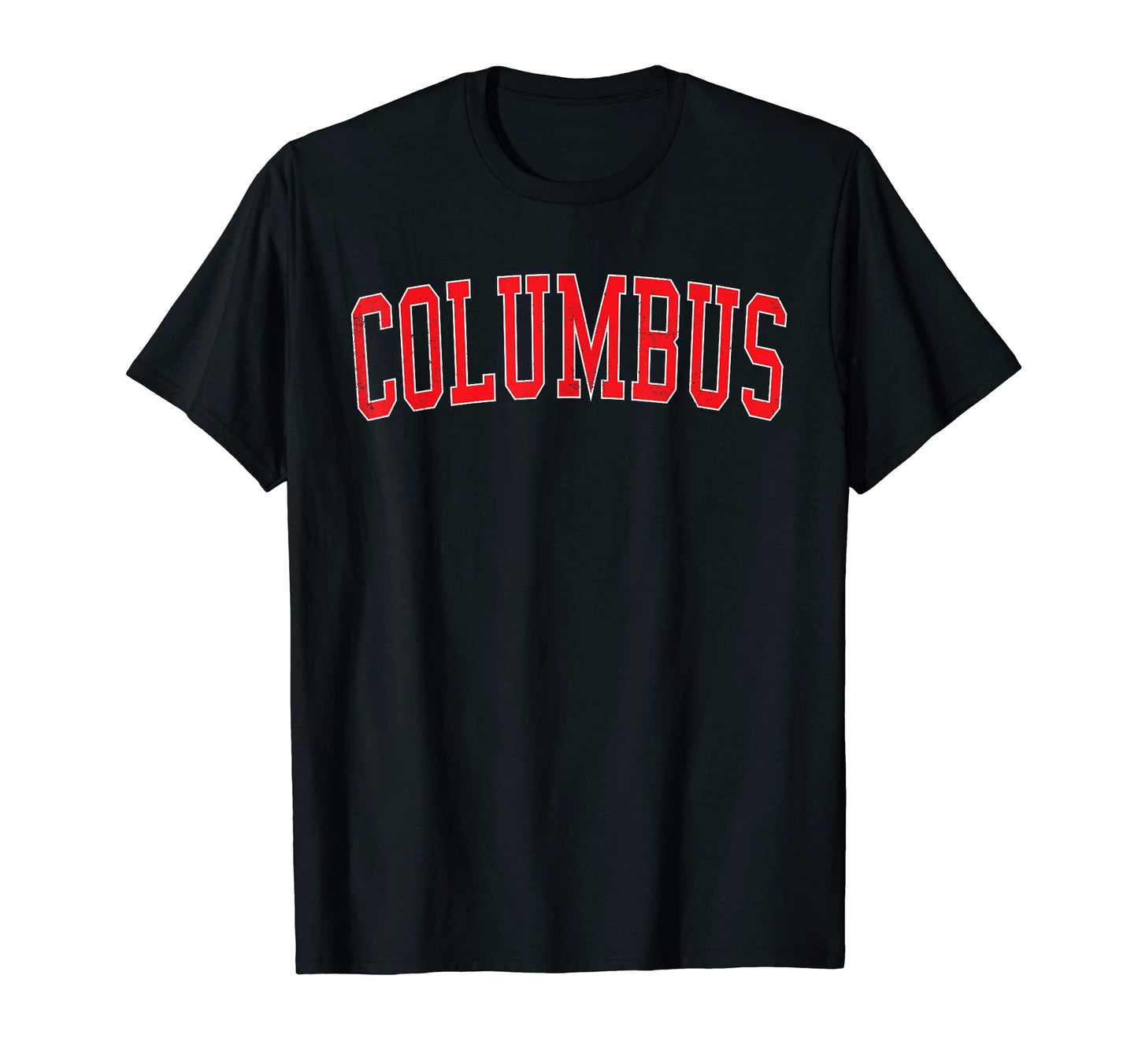 Columbus Oh Varsity Red Text T-Shirt - Graphic Print for Adults - T-Shirt, Sweatshirt, Hoodie