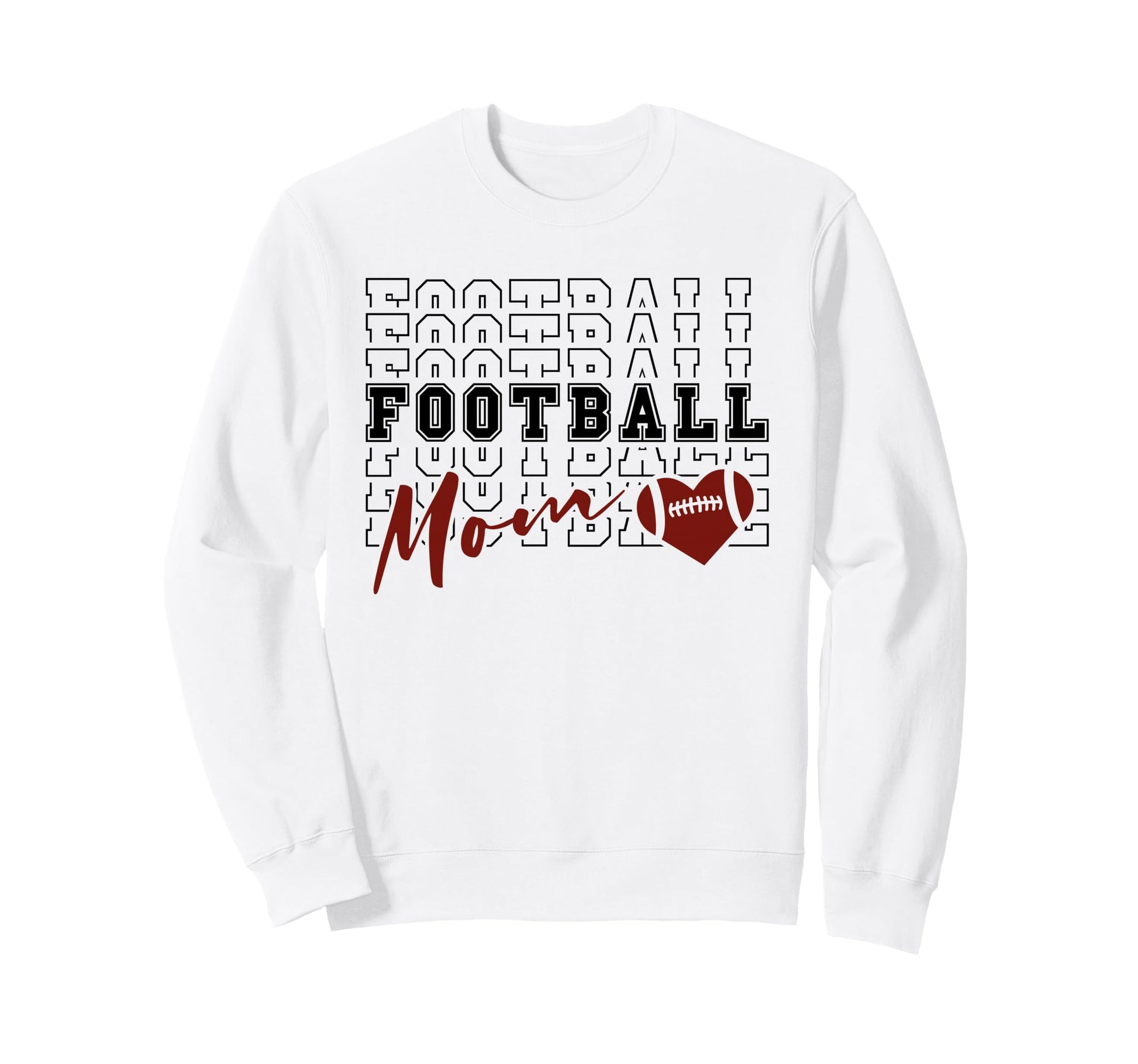 Football Mom Heart American Sweatshirt - Fun Novelty Design Unisex - T-Shirt, Sweatshirt, Hoodie